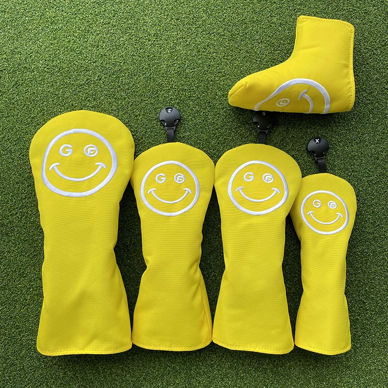 smile Golf Club #1 #3 #5 Wood Headcovers Driver Fairway Woods Cover  cloth High quality Putter Head Covers