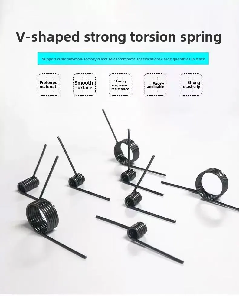 10Pcs/5Pcs Helicaltorsio Ring 65Mn Steel Helical Torsion Spring V-Shaped Wire Diameter 0.3mm  Angle 60 90 120 180 Degrees
