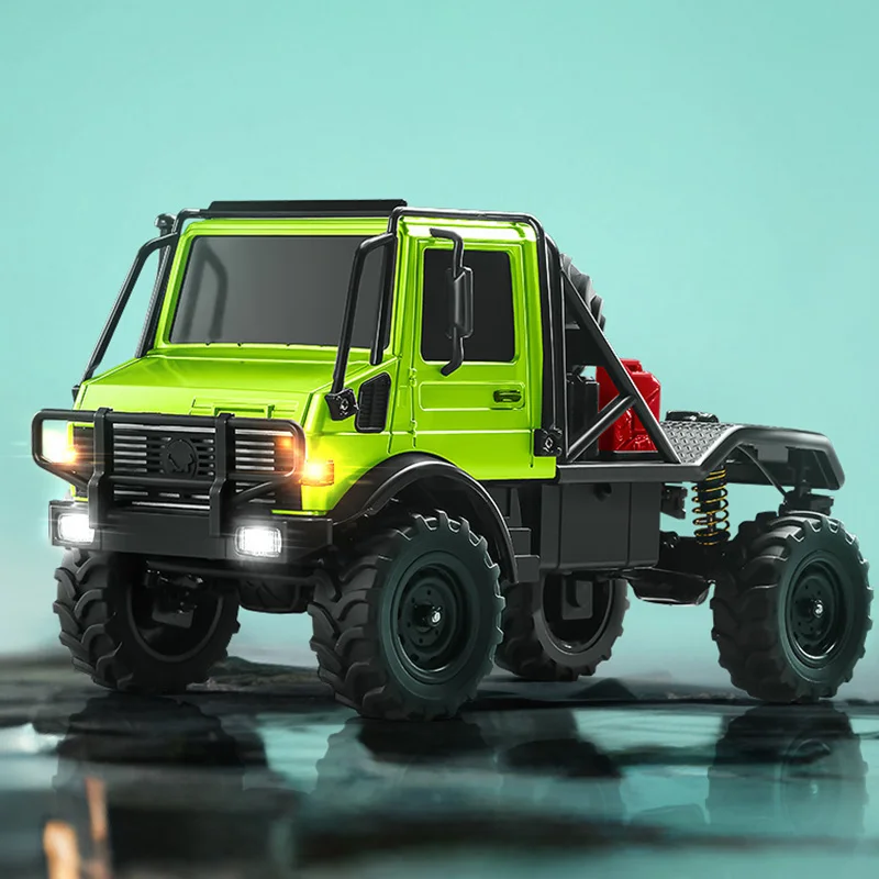 MN Mn333 RC سيارة Unimog U4000 1/18 رباعية العجلات محرك على الطرق الوعرة معدن الجبهة سبيكة لعبة مجسمة التحكم عن بعد سيارة تسلق مركبة هدية
