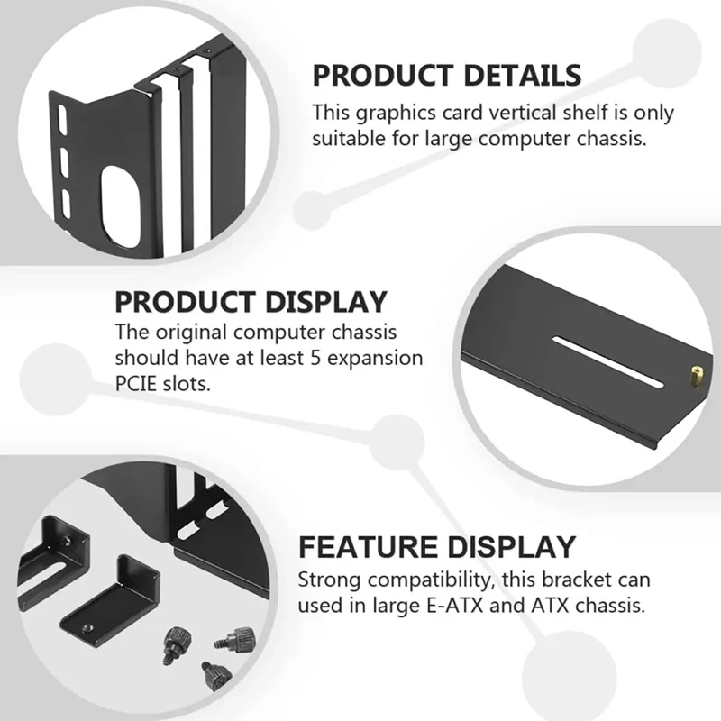 Braket ekstensi kartu Video Desktop untuk tempat kartu grafis casing berdiri vertikal PCI-E ekstensi GPU kawat Bra vertikal