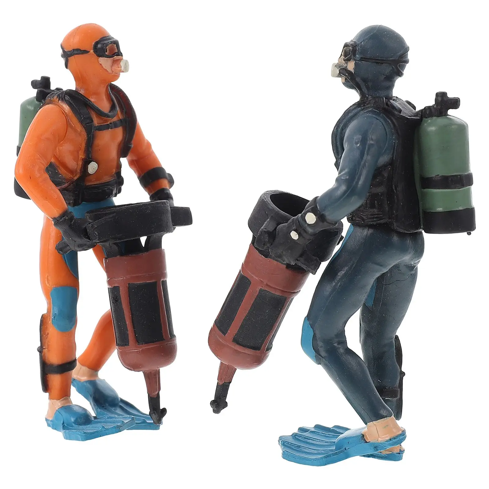2 Pcs Diver Model Toys Scuba Figures Baby Divers Pvc Ocean with Figurines Mini Child