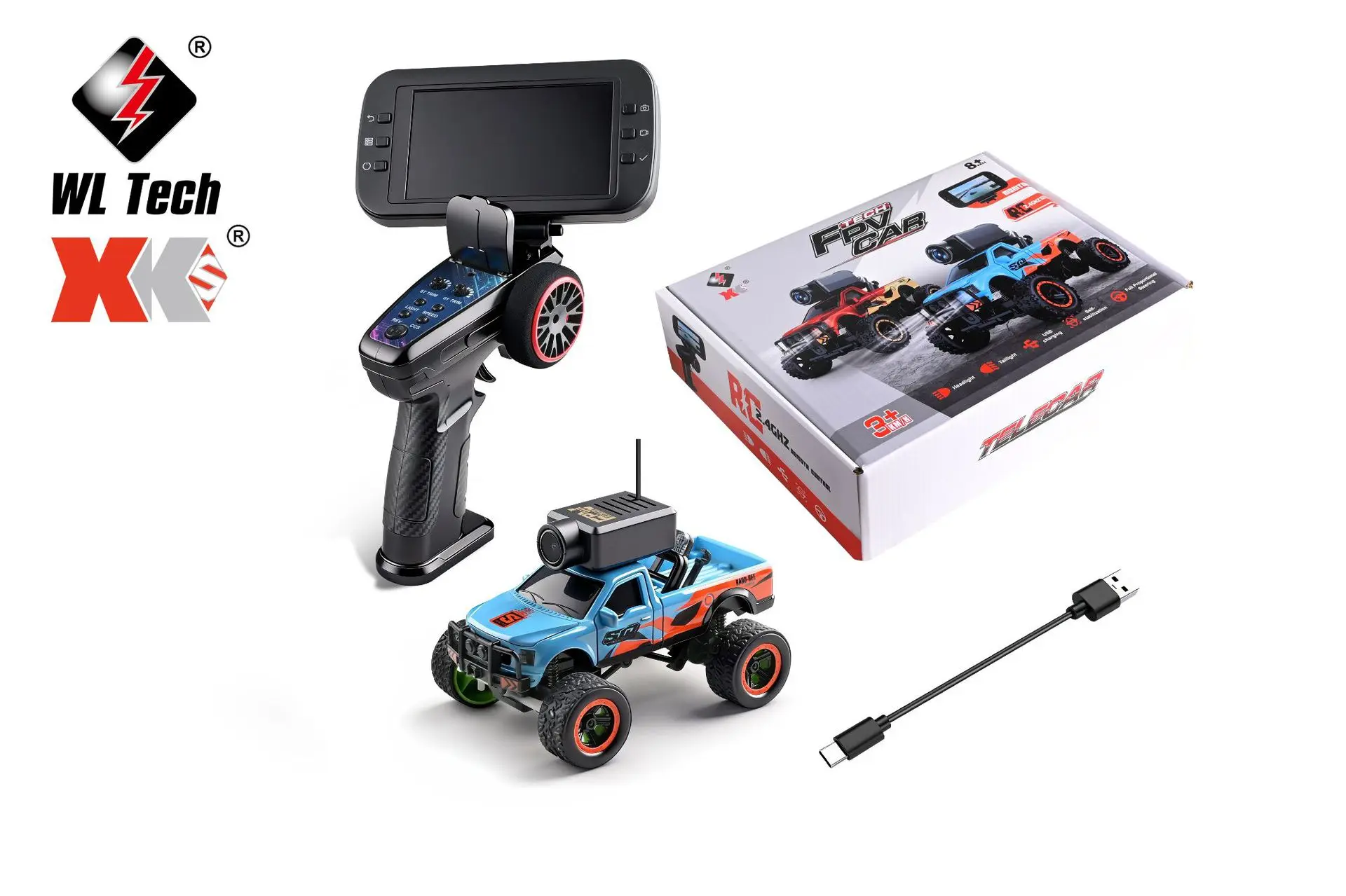 

Cross-border mini desktop remote control car pocket car 6407 1:64 rc remote control camera big truck toy model wifi APP