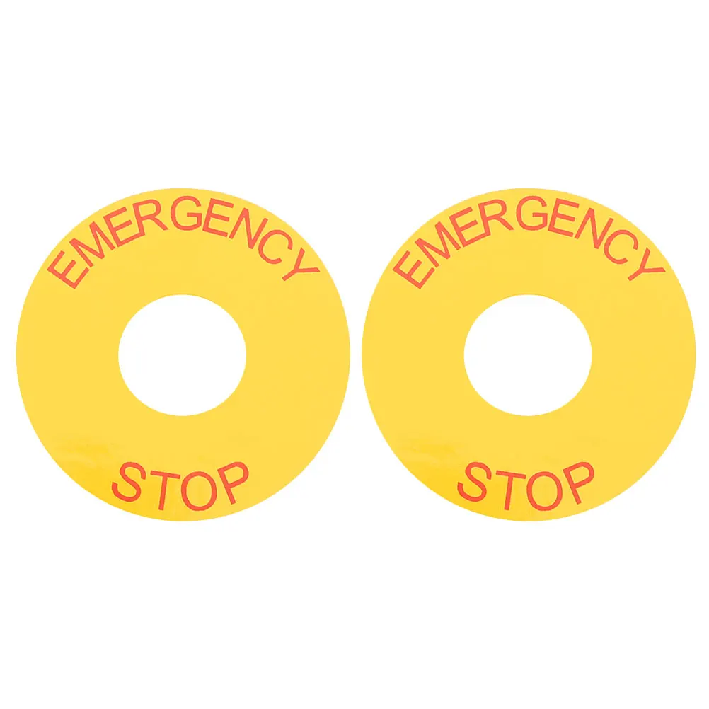

10 Emergency Emergency Stop Sign Sticker Sign Stickers 63x23mm Red PVC Labels Warning Safety Machinery Decals Adhesive