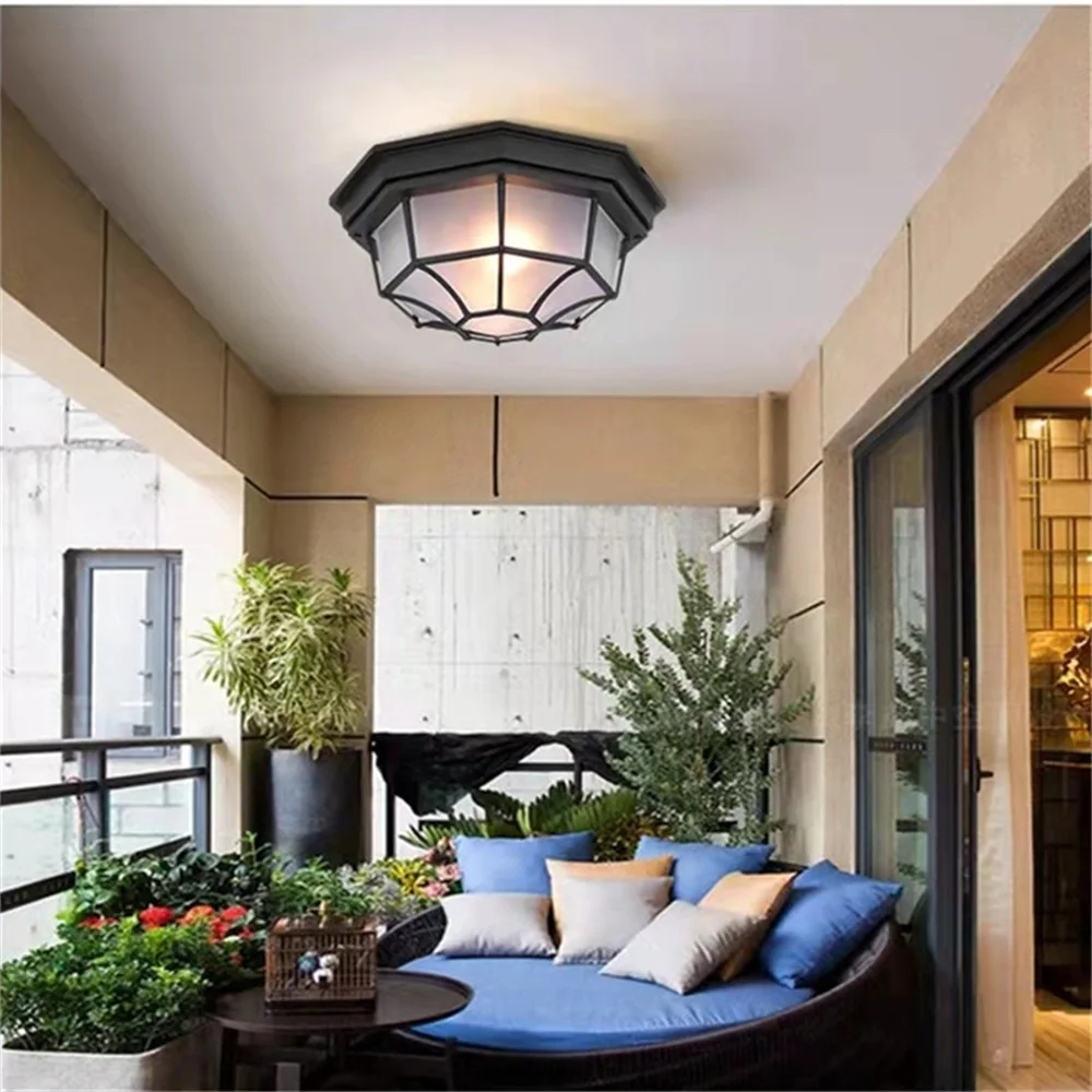 TEMAR European Style Ceiling Light Outdoor Modern LED Lamp Waterproof for Home Corridor Decoration