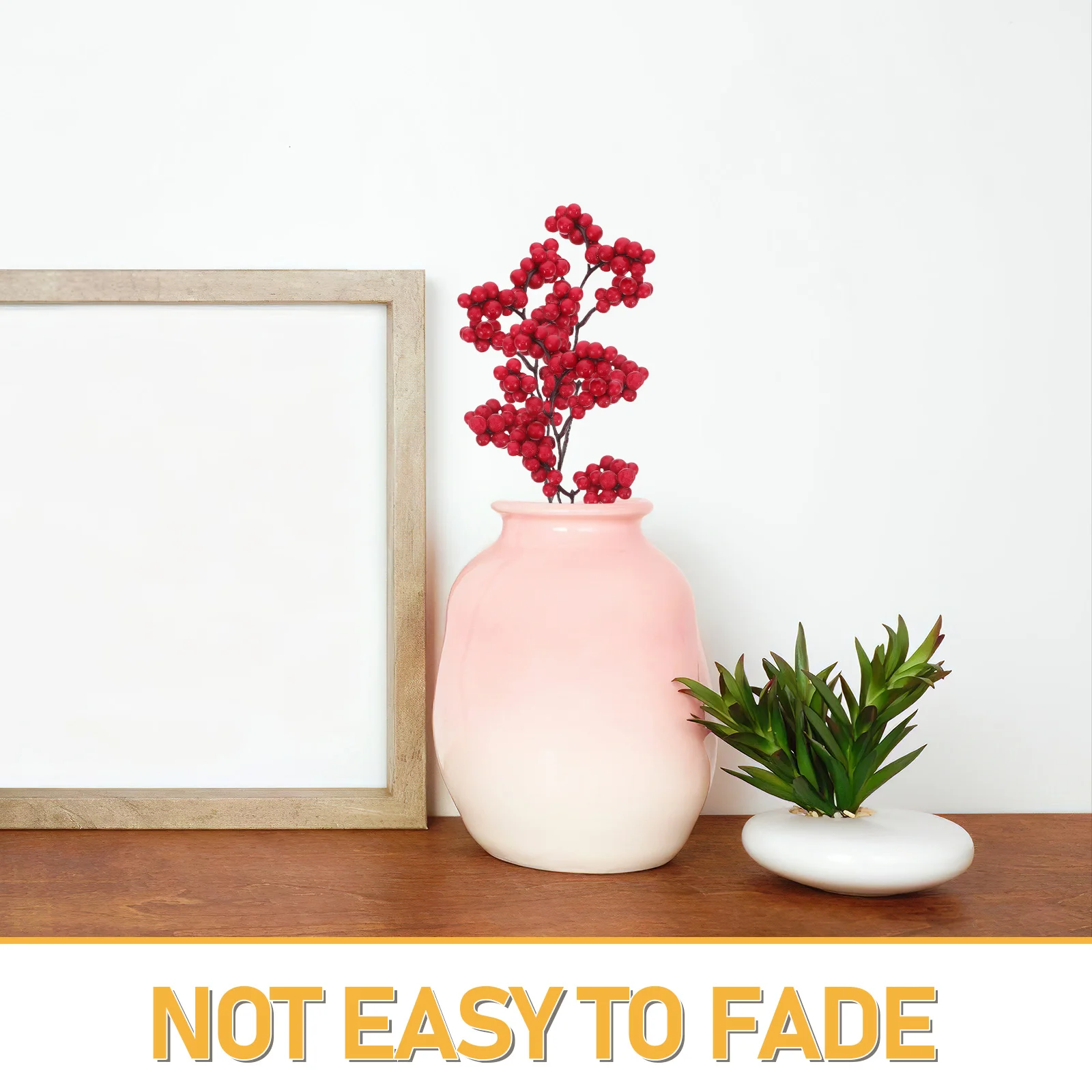 

10PCS DIY Berry Branch Ornament Christmas Simulation Berry Decor Artificial Holly Tree Pip Berries Stem for Wreath Holiday Craft