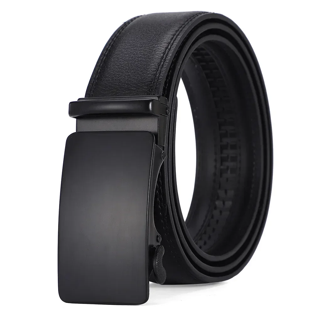 Cinturón de cuero genuino para hombres con hebilla automática de negocios de gama alta nuevo modelo 2025 cinturón de cuero para hombres