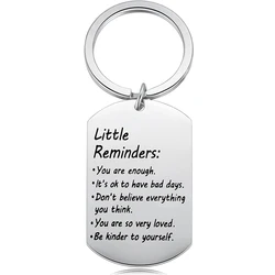 Little Reminders Keychain, Mental Health Gift, You Are Enough Key, Daily Affirmation Inspiration Uplifting Quotes, Self Love
