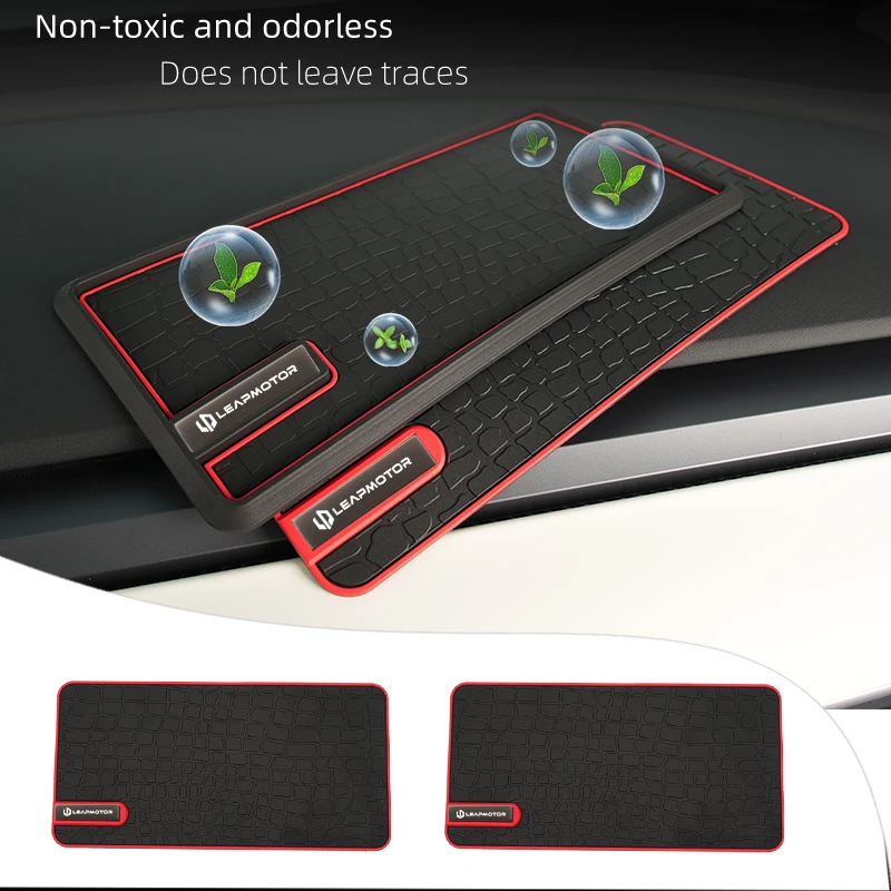 Car Logo Non-Slip Pad PVC Dashboard Phone Anti-Slip Mat Storage Pad For Leapmotor T03 S01 C11 C01 C10 Leap Motor