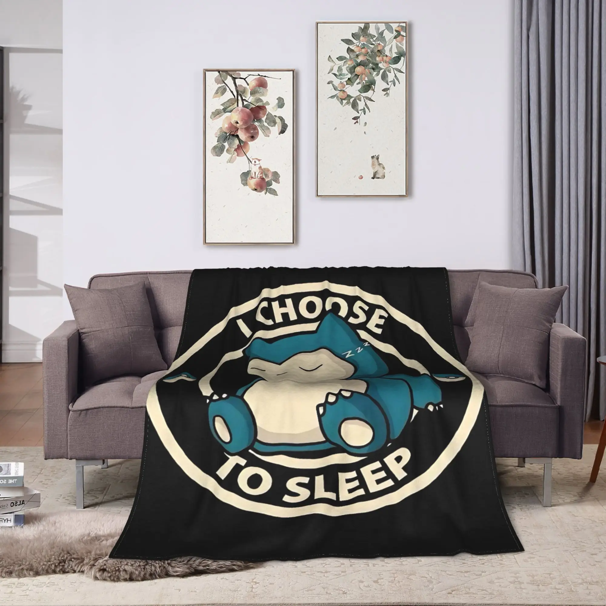 Snorlax More Sleep Please Super Warm Blanket  Decorative Plush Throw Blanket Graphic Outdoor Flannel Bedspread Sofa Bed Cover