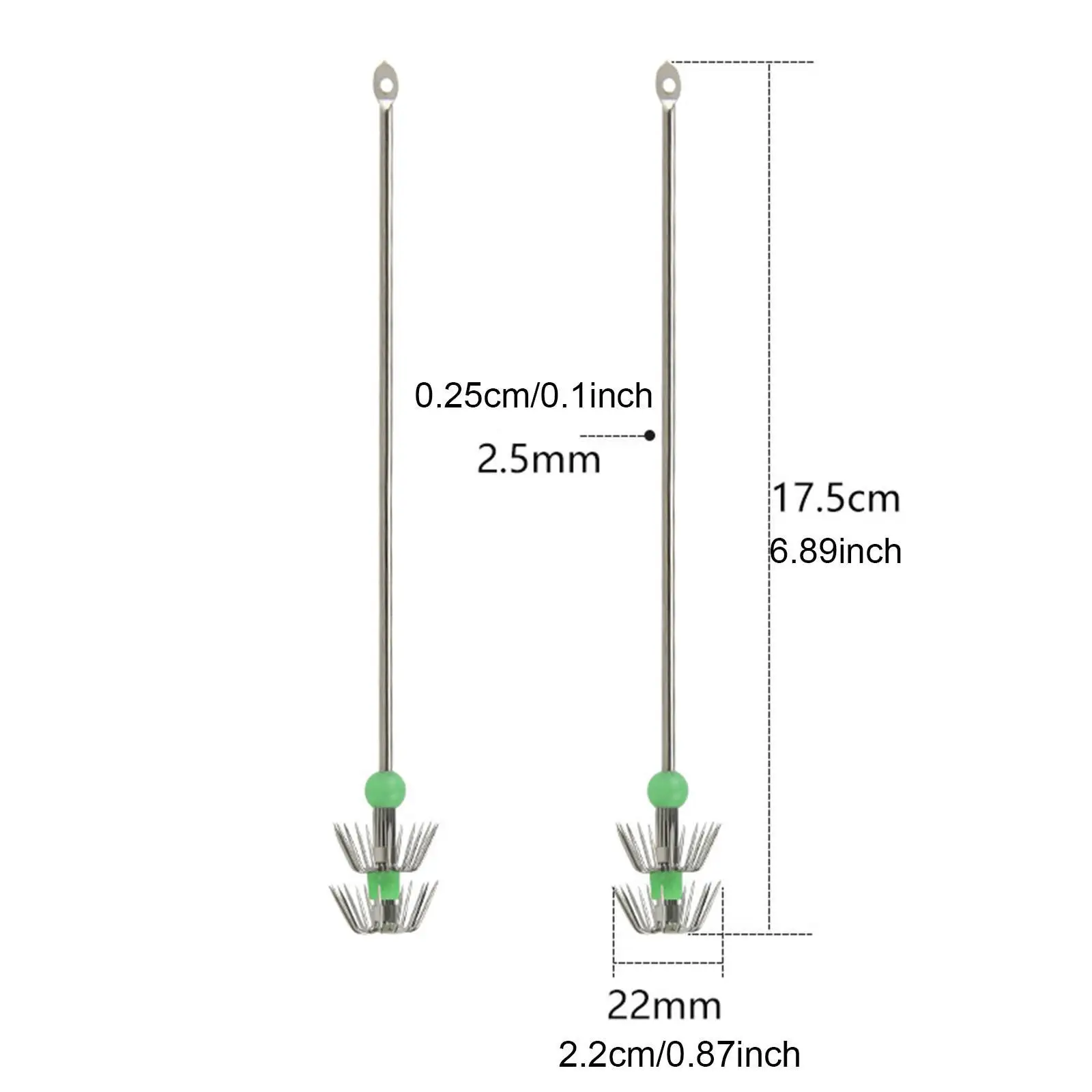 2 sztuki haczyków wędkarskich do kałamarnic ze stali nierdzewnej