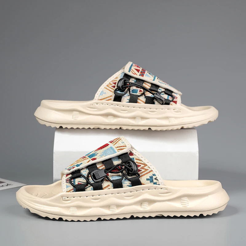 

YRZL Men's Slippers Summer Men's Beach Slides Lightweight Comfortable Non-Slip Outdoor Sandals Casual Walking Shoes for Men