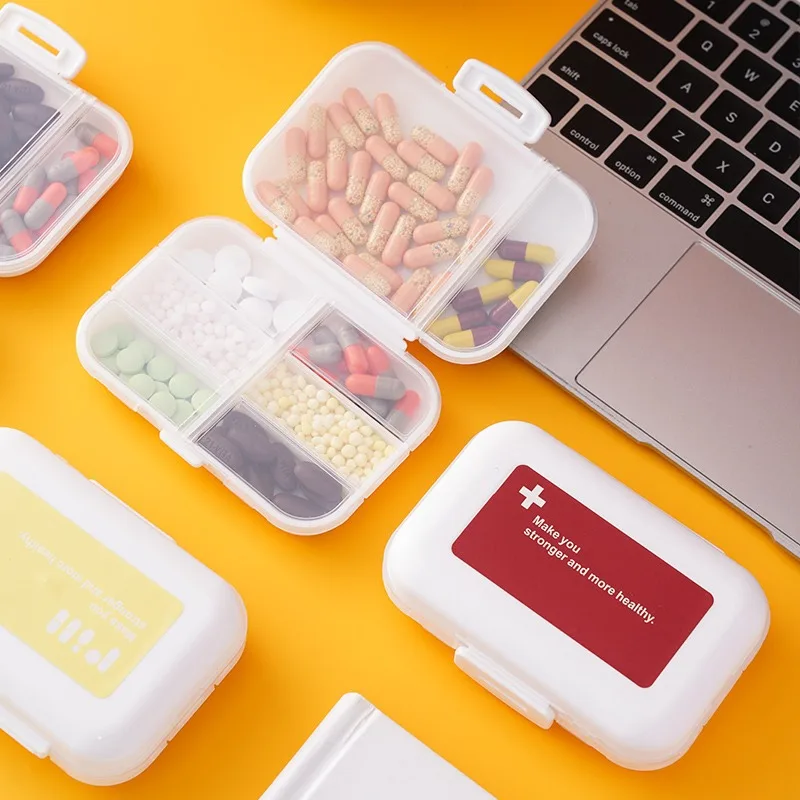 

Portable 8-Compartment Weekly Pill Organizer Box, Transparent Case for Medicine Vitamins Travel Home Use Emergency First Aid