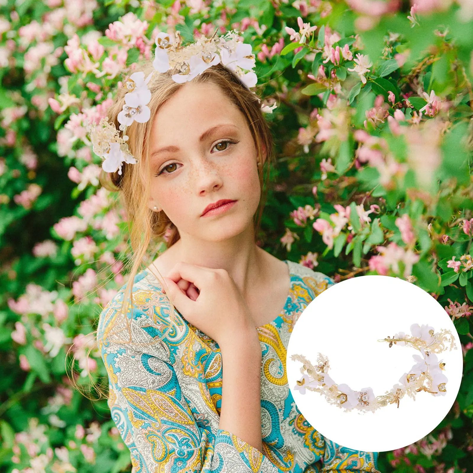 

Exquisite Dried Floral Hair Accessory in Silver Handmade Wreath for Bride and Bridesmaids Perfect for Wedding Prom Party