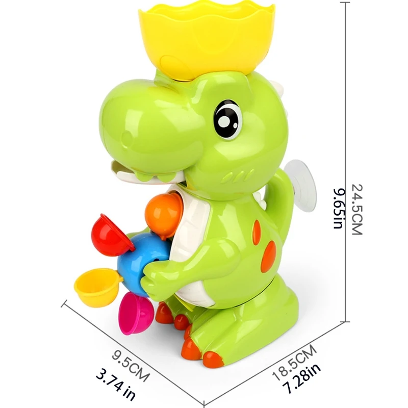 Dinosaur Shower Toy Watermill Water for Play Game Set Summer Gift for Children Strong Suction Fixed Toddler Favor Playse