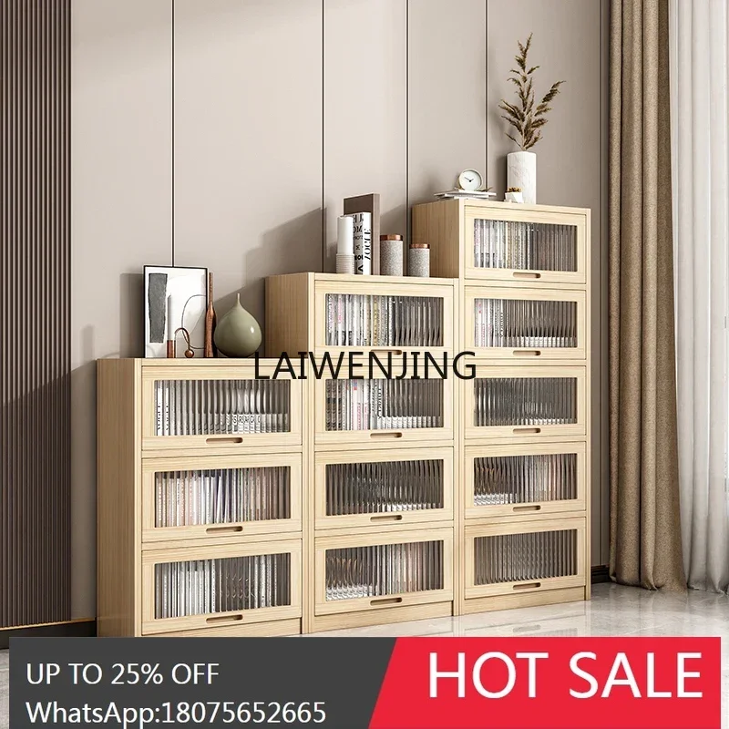 MJY all solid wood bookshelf living room simple dustproof storage wall storage locker