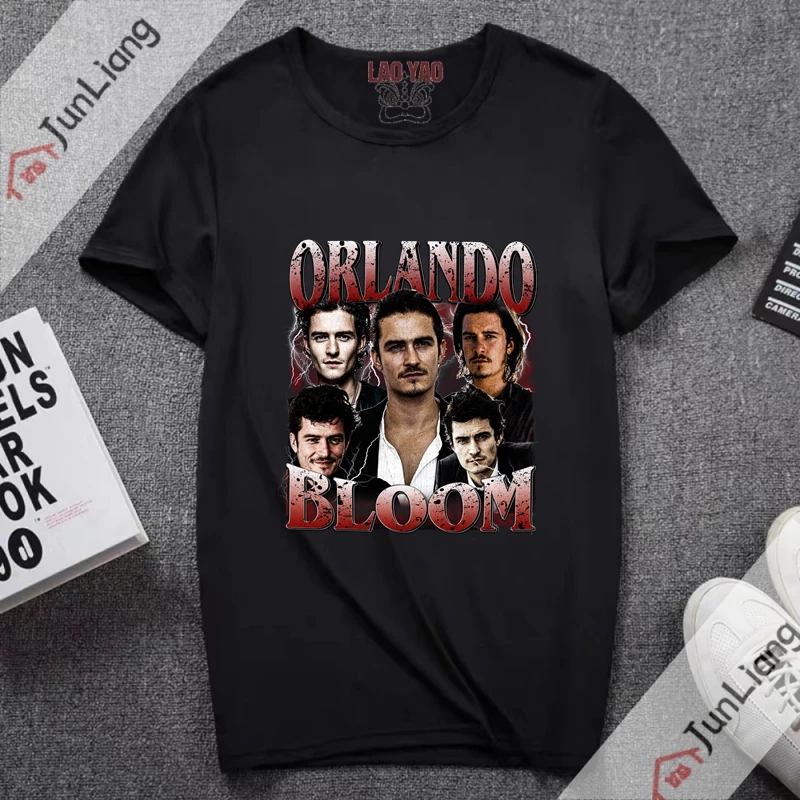 Retro T-shirts for Women Orlando Bloom Fans Tee Women's T-shirt Unisex Harajuku Men's Clothing Sportswear Man Tops Streetwear