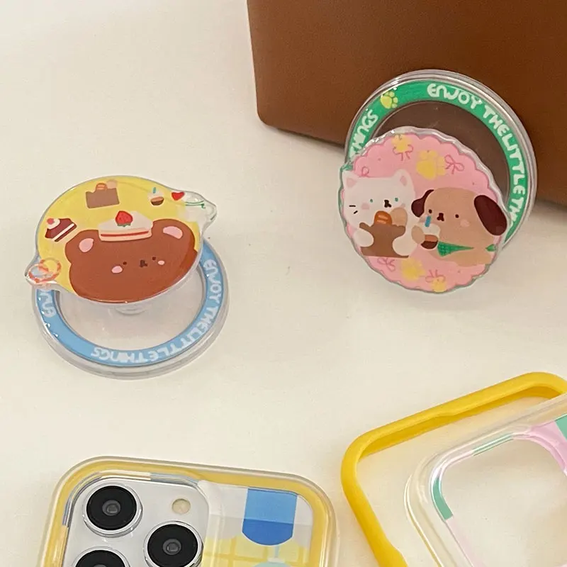 

Милый мультяшный бант, кошка, чай с молоком, собака, торт, медведь, кронштейн для мобильного телефона для Magsafe, магнитные аксессуары, подставка, настольный держатель, поддержка