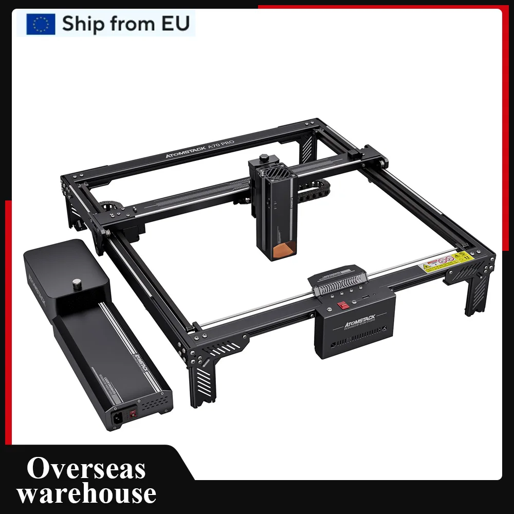 ATOMSTACK A70 PRO Laser Engraver 77W COS Blue Light Laser Power with F60 Air Assist Set 24000mm/min Speed 500*400mm Work Area