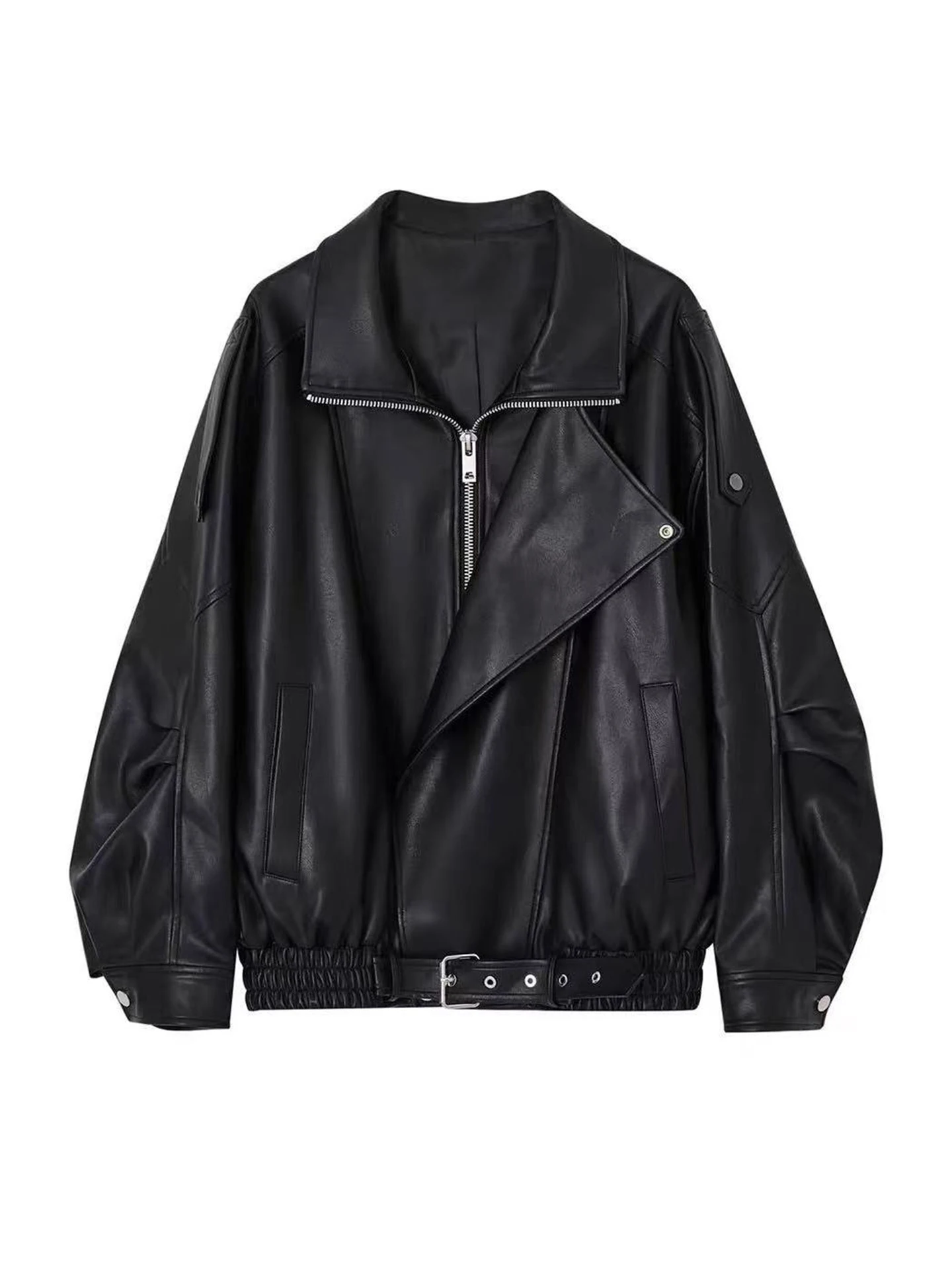 เสื้อแจ็คเก็ตหนังเท่ๆ สไตล์เซ็กซี่สำหรับผู้หญิง ขี่มอเตอร์ไซค์ ฤดูใบไม้ผลิ ฤดูใบไม้ร่วง สไตล์เรโทรใหม่ ให้ความรู้สึกหรูหรา เสื้อคลุมตัวนอก