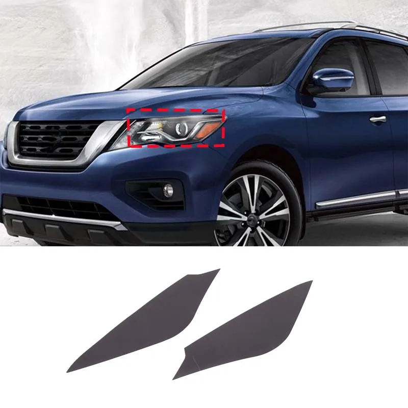 

For 2013-2018 Nissan Pathfinder PVC Black Car Headlight Lamp Film Sticker Car Exterior Decoration Protection Accessories 2Pcs