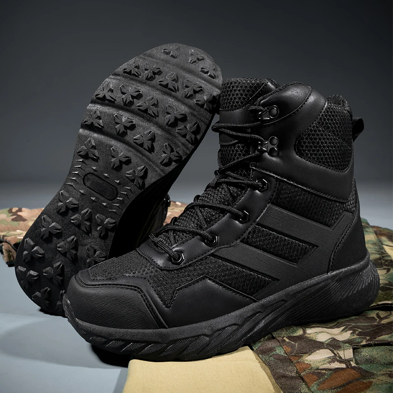 Climbing Outdoor Mens Work Safety Boots Camouflage Desert Boots Combat Training Shoes Outdoor Hiking Boots