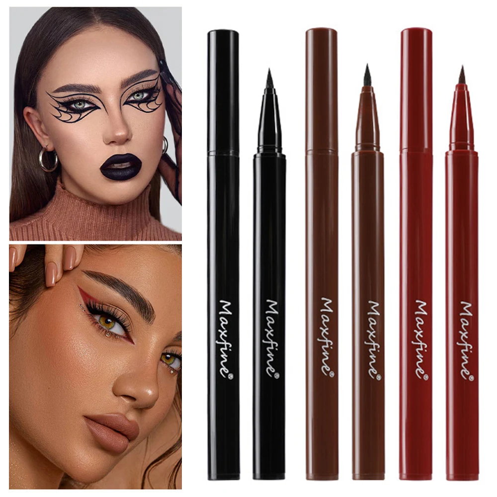 Waterproof Matte Red Liquid Eyeliner Pencil Ultra-thin Long Lasting Quick Dry Smooth Black Eye Liner Pen Korean Makeup Cosmetics