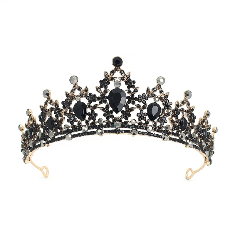 Diadema corona di cristallo per donna, corona nuziale Tiara Vintage per spose, diadema principessa per ragazze festa di compleanno di Halloween