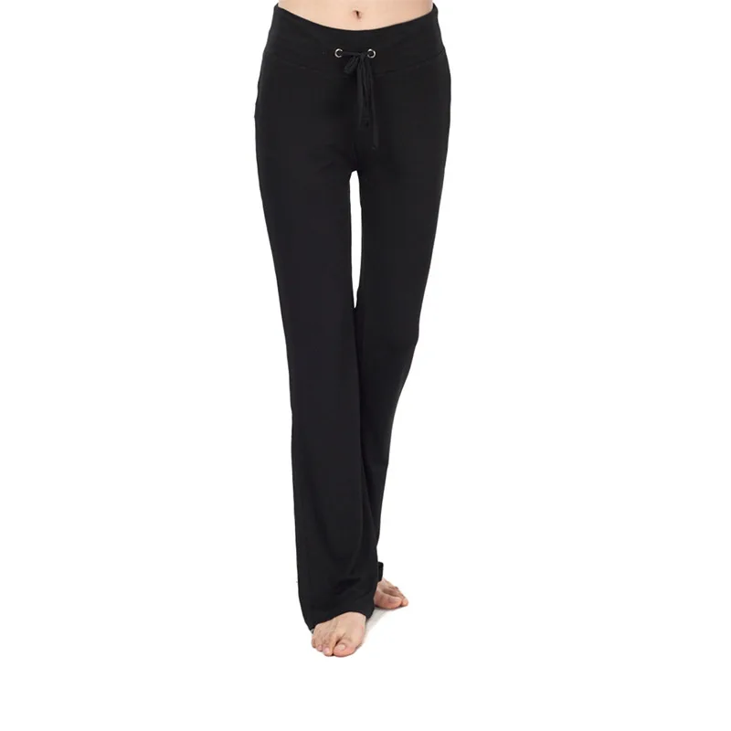 Women's Mid Waist Drawstring Flared Leg Yoga Pants Soft Fabric Multi Color Casual Daily Workout Trousers #6