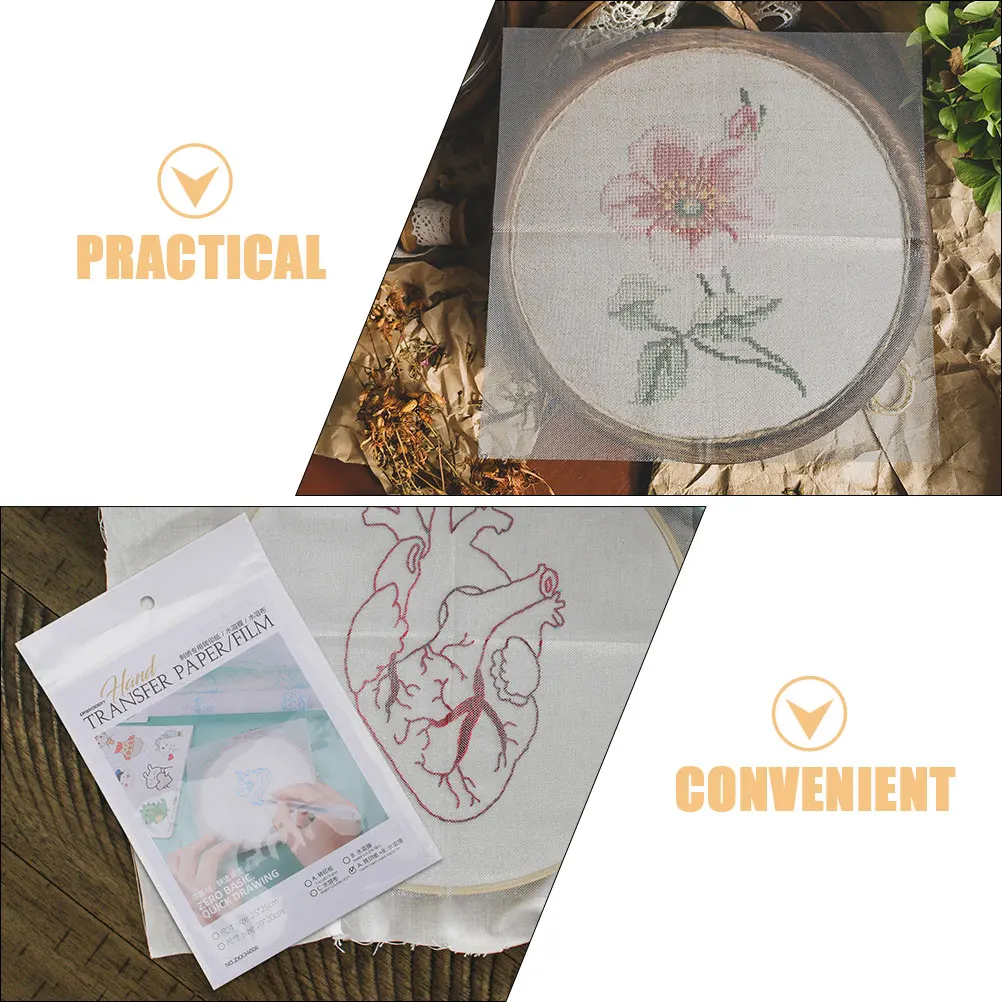 8 قطعة ورق نقل التطريز القابل للذوبان في الماء للأحذية ذاتية الصنع تي شيرت الملابس قماش غسل بعيدا استقرار لزجة دعم نمط #5