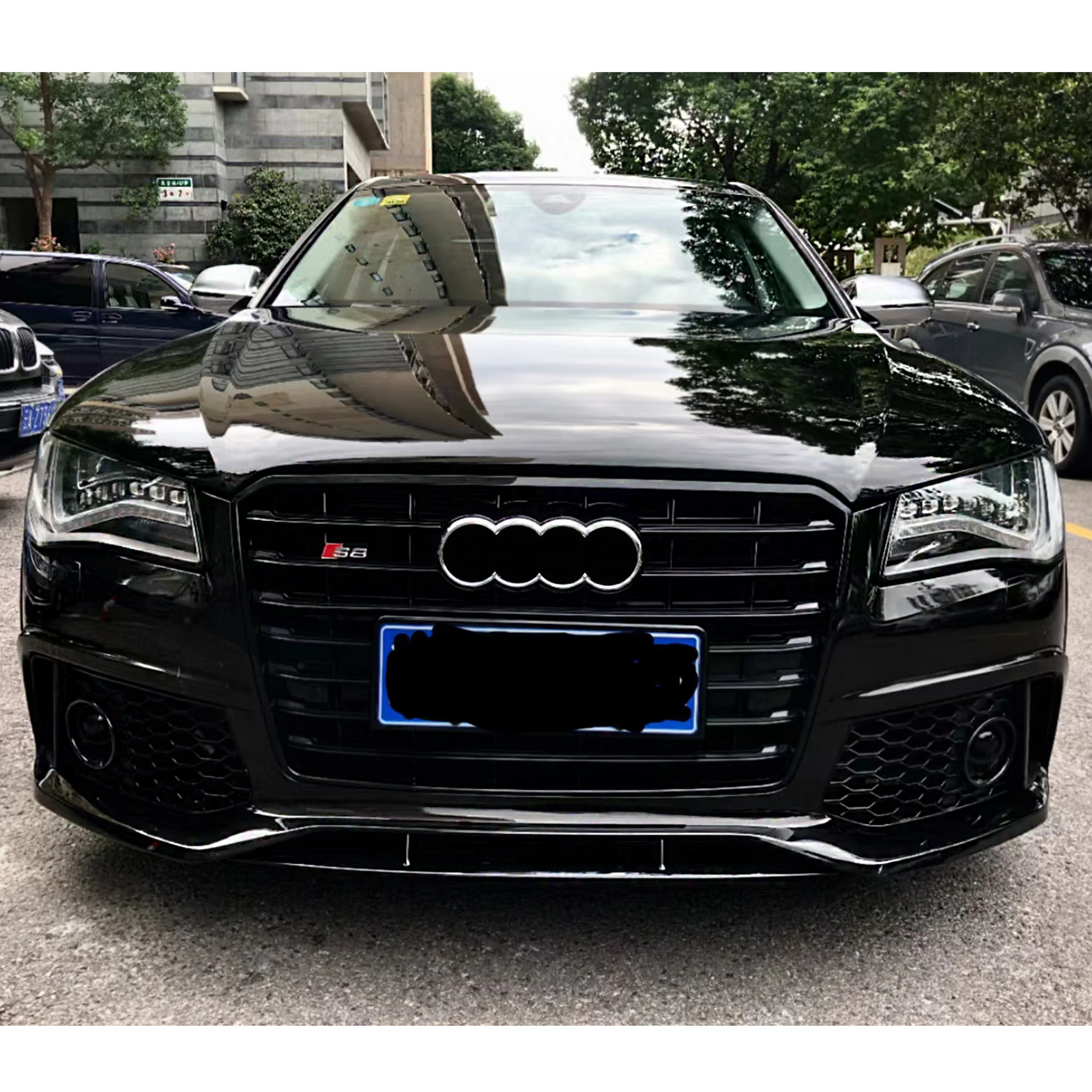 Car Bumpers W12 Bumper Grille Look for Audi A8 D4 D4.5 2011-2018 Year Facelift To New W12 RS8 Model with Bumpers Grilles