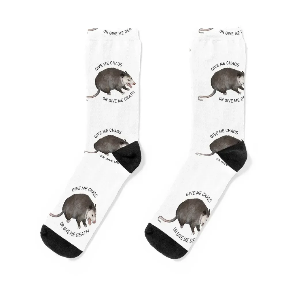 

Give Me Chaos or Give Me Death Possum Socks Novelties Sports hiphop Heating sock Socks Ladies Men's