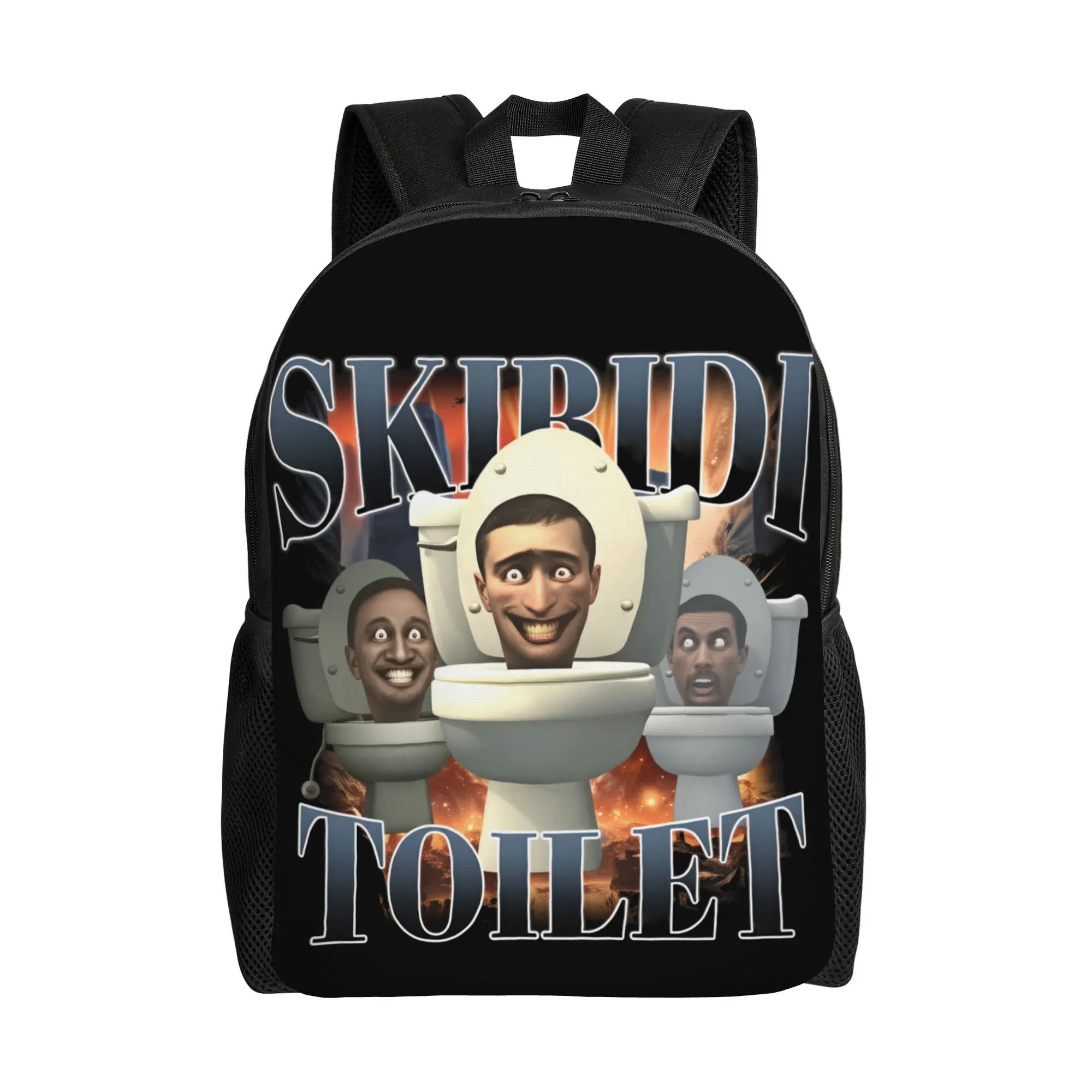 

Skibidi Toilet Meme Backpack Boy Girl Polyester Outdoor Style Backpacks Breathable Aesthetic School Bags Rucksack
