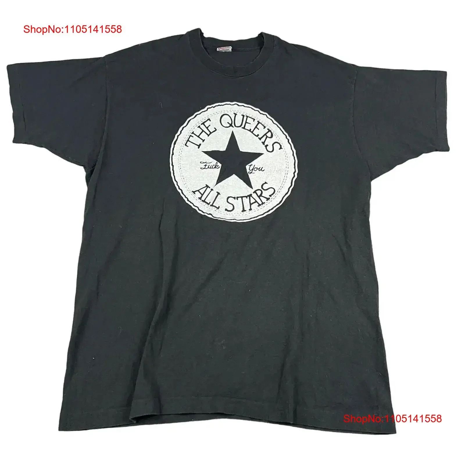 Camisa clásica de manga corta estilo Retro The Queers All Stars, Top transpirable lavado vintage para uso diario, elegante y versátil