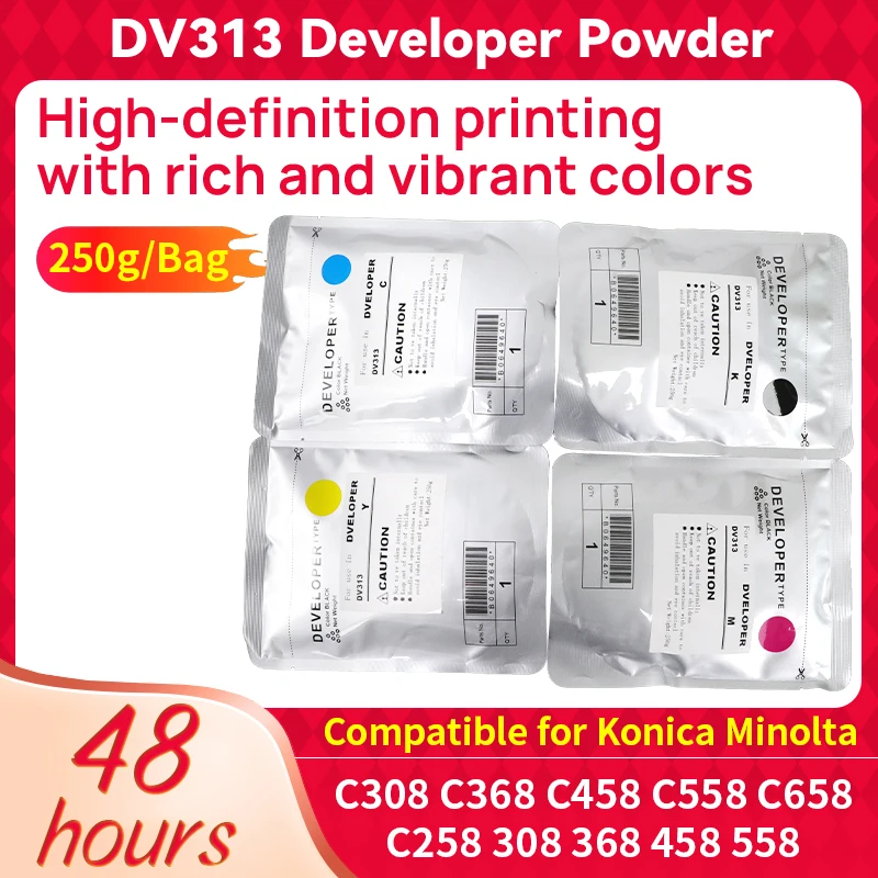 開発者製鉄粉dv313-dv-313-250g-コニカミノルタbizhubプリンターc308-c368-c458-c558-c658-c-258-308-368-458-558-k-c-m-y用