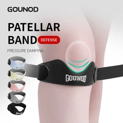 Professional silicone patellar braces with shock absorption, compression, breathability, and adjustable knee guards for running,