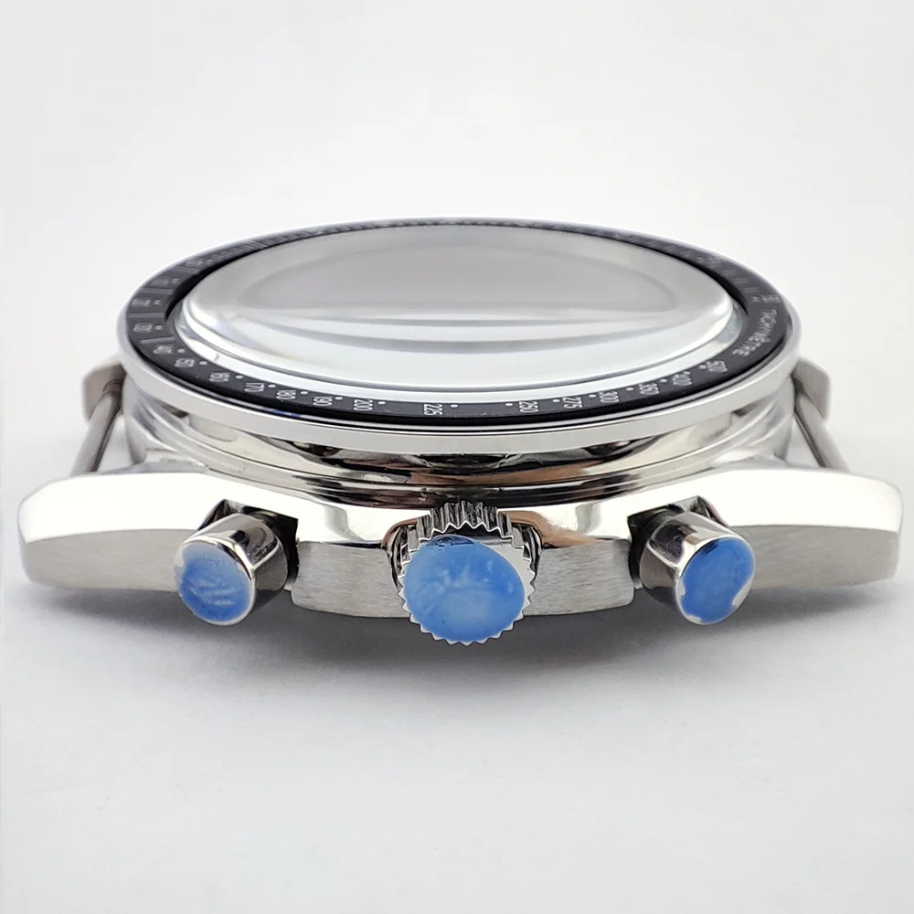 Casing 40MM VK63 Set Casing Jam Tangan Kaca Safir Casing Baja Tahan Karat Cocok untuk Casing Dial 32.5 Casing Jam Tangan Pria Mewah Casing Pergerakan VK63