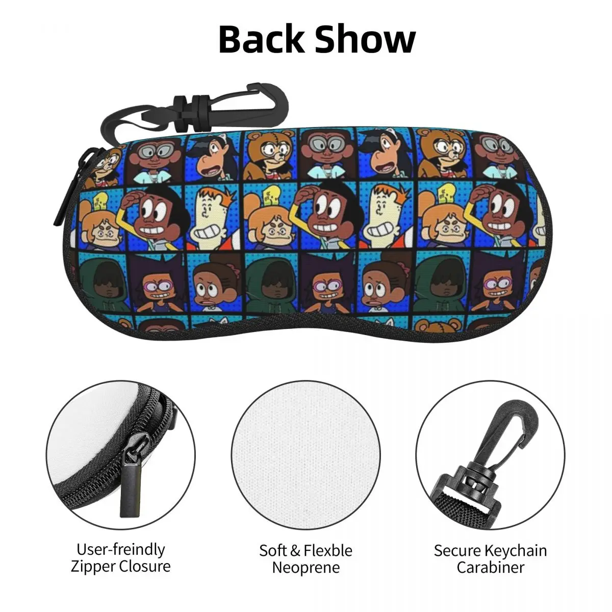 クレイグ・オブ・ザ・クリークキャラクターズブルーシェルメガネケースプロテクターサングラスボックス女性男性ソフト眼鏡バッグポーチ