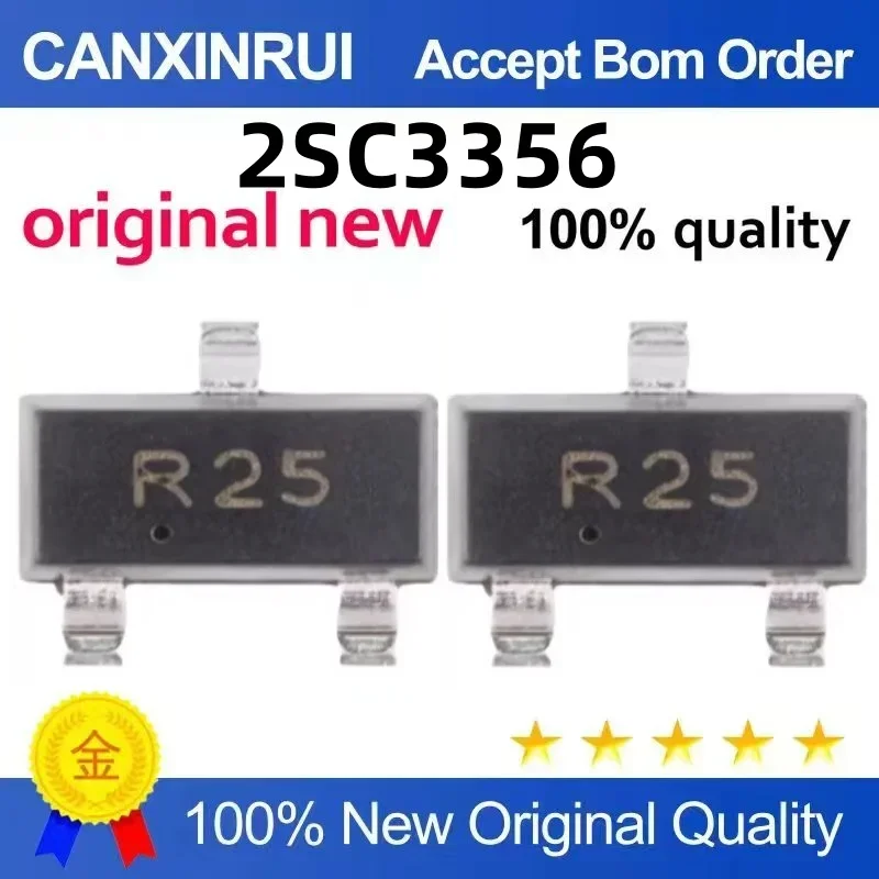 (5-100 pieces) Brand new original 2SC3356 silk screen R25 package patch SOT-23 crystal transistor chip IC