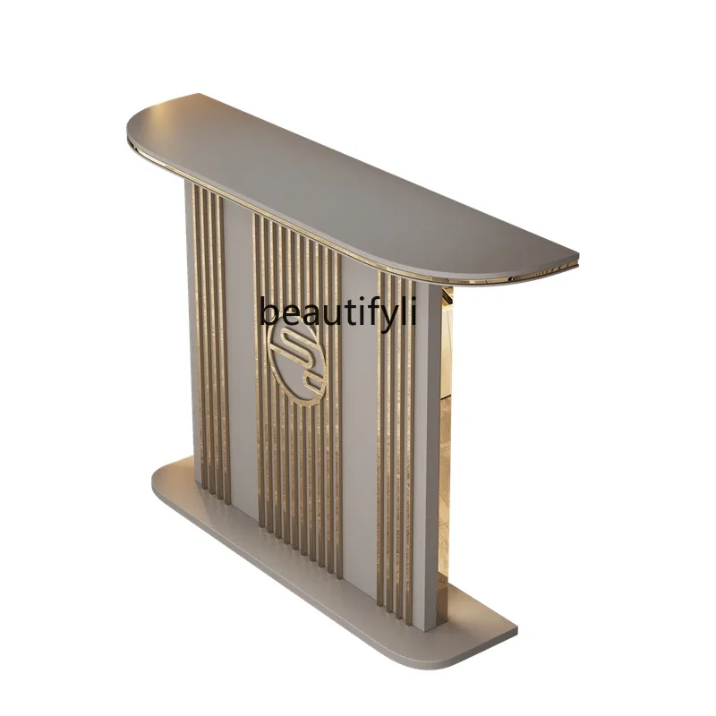 

New Chinese-style table against the wall Modern simple door entry Light luxury living room screen partition shelf table