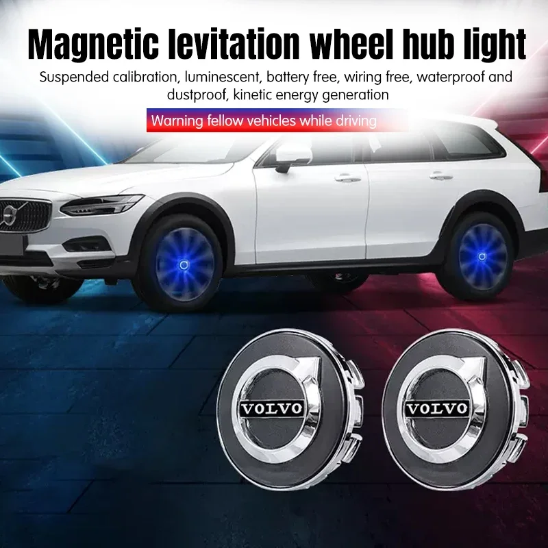 Hub light Car Floating Illumination Wheel Caps LED Light Center Cover Lighting Cap For Volvo XC40 XC60 XC90 C30 C70 S40 S60 S80