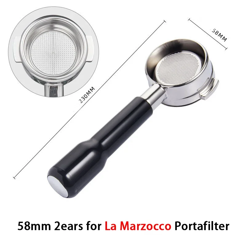 58mm Coffee Bottomless Portafilter Filter Basket for La Marzocco E61 Replacement 304 Stainless Steel Espresso Maker Accessory