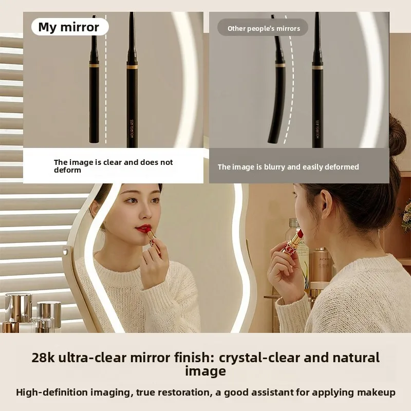 YFY Lamp Dresser Mirror Rotatable Dresser Mirror Master Bedroom Desktop Beauty Mirror