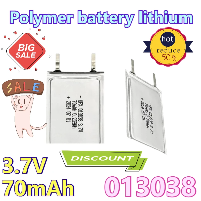 

013038 3.7v 70mAh 1mm Ultra-thin Lithium Battery for Electronic Card Smartphone Case Batteries