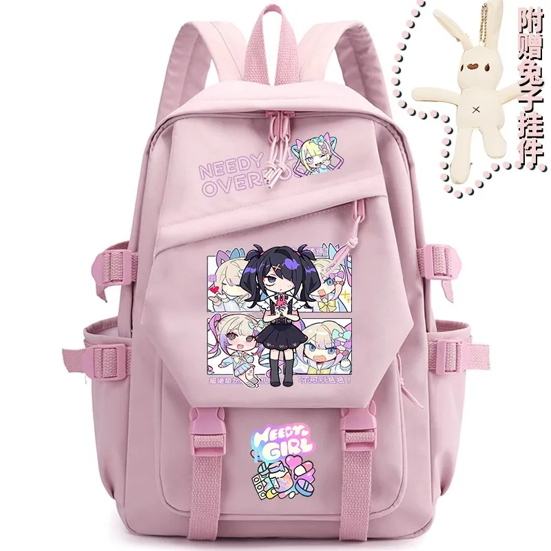 Jogo de Anime NEEDY GIRL OVERDOSE Cosplay Bolsa De Ombro, Saco De Escola Dos Desenhos Animados De Alta Capacidade, Mochila Estudantil, Mochila Pingente