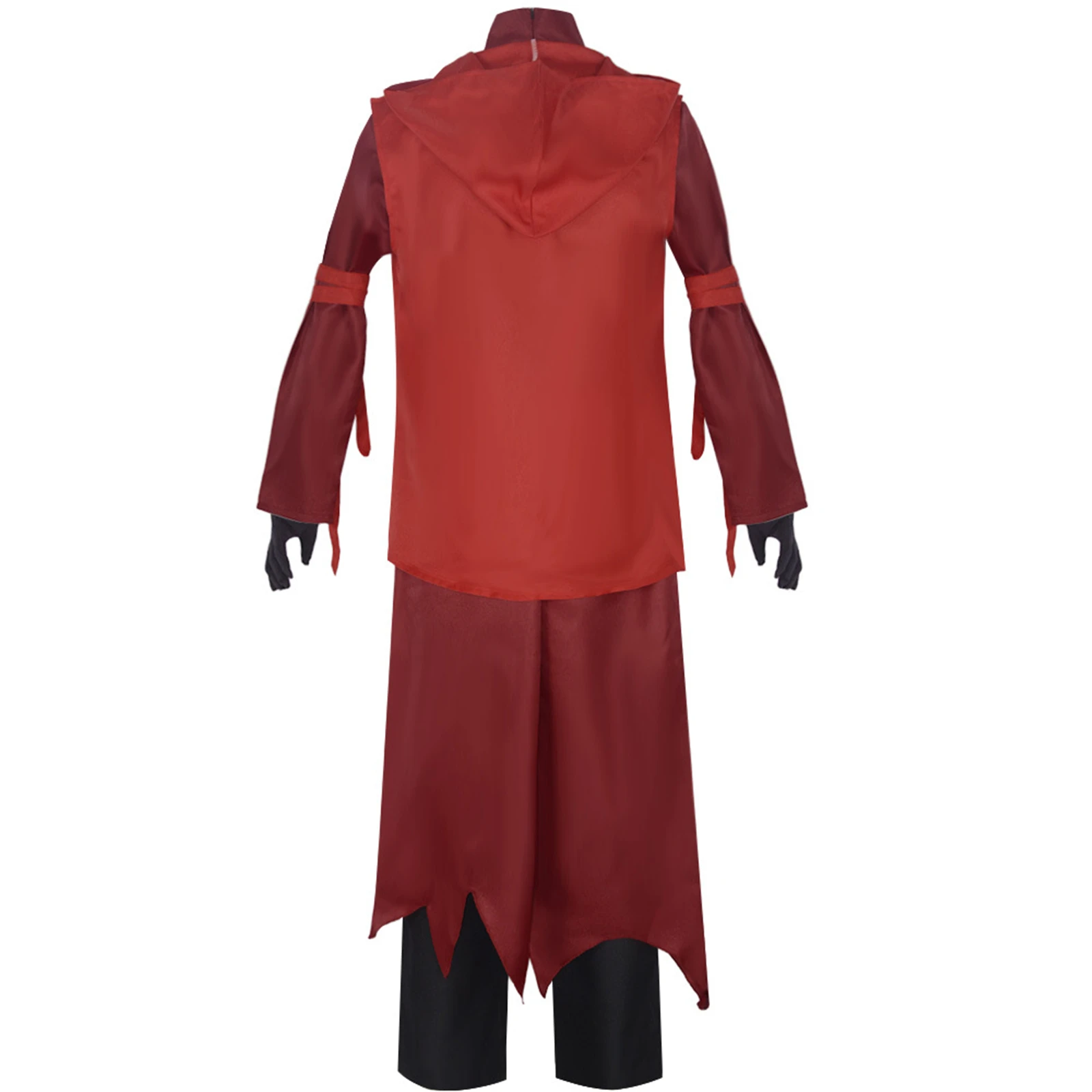 Kostum Cosplay Firaun, kemeja celana merah dengan sarung tangan Set lengkap untuk pesta Halloween