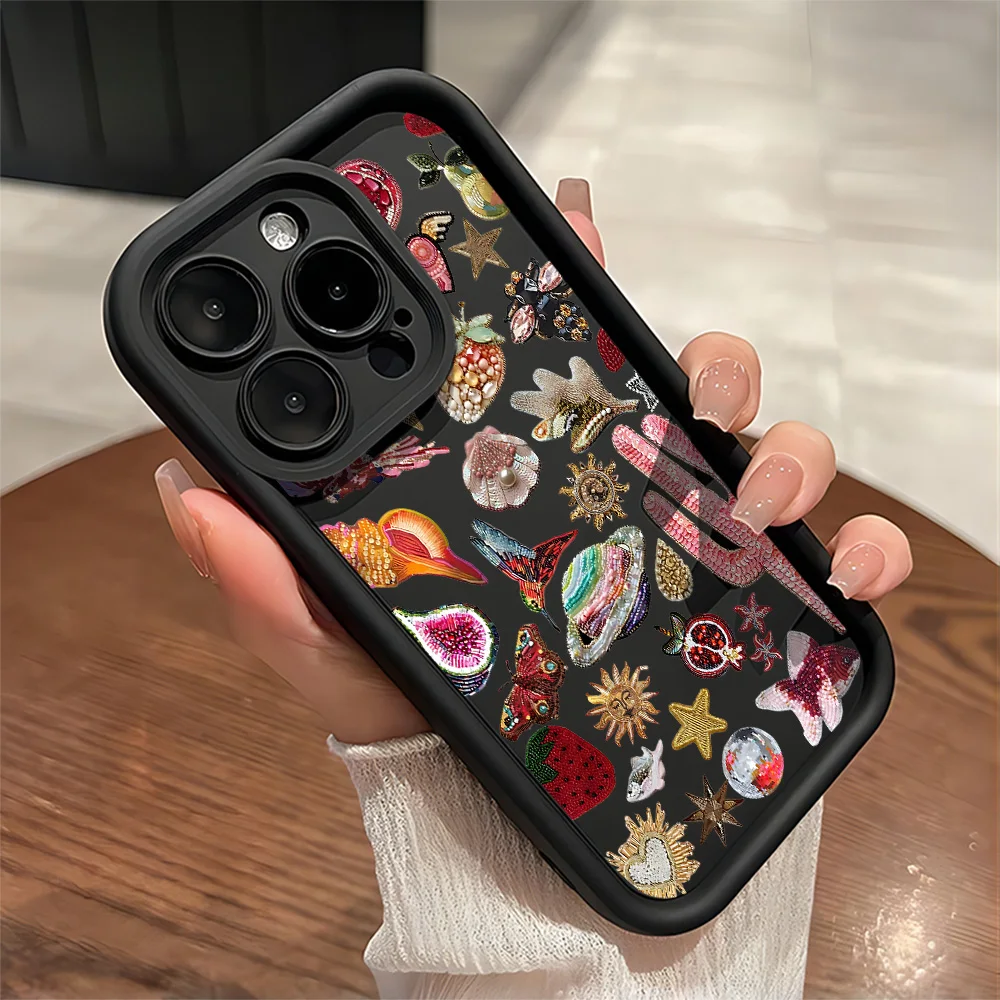 Art Starfish Sun Saturn Fruit Handyhülle für IPhone 17 16e 16 15 14 13 12 11 Air Pro Max Mini XR XS X 7 8 6 Plus Soft Back Cover