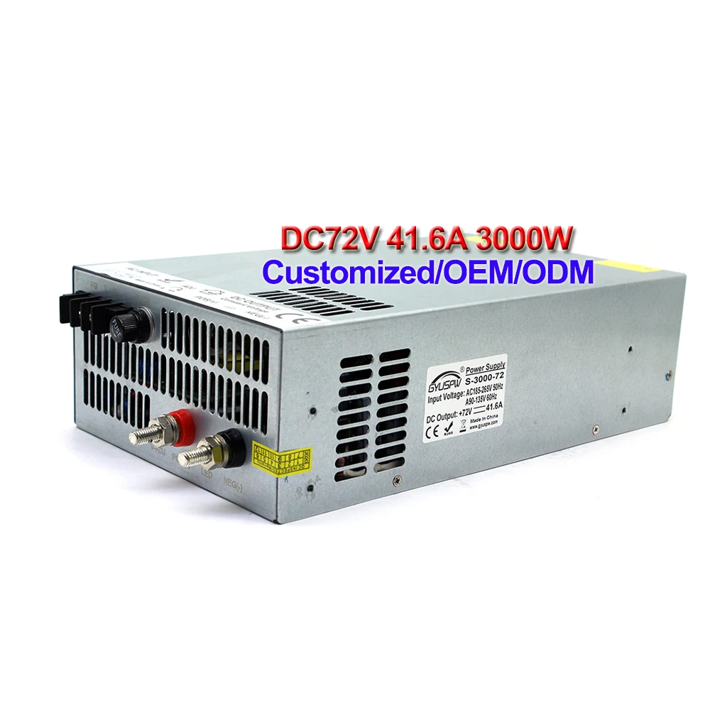 72V Power Supply 3000W Led Power Adapters Driver transformer 110v 220v AC DC USP For CNC CCTV Motor