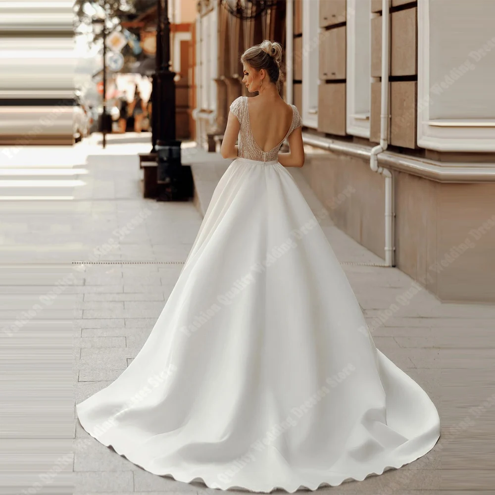 Sweetheart Collar Women Wedding Dresses Vintage V-Neck Bride Gown Lace Decals Party Without Gloves Vestidos De Novias Customized