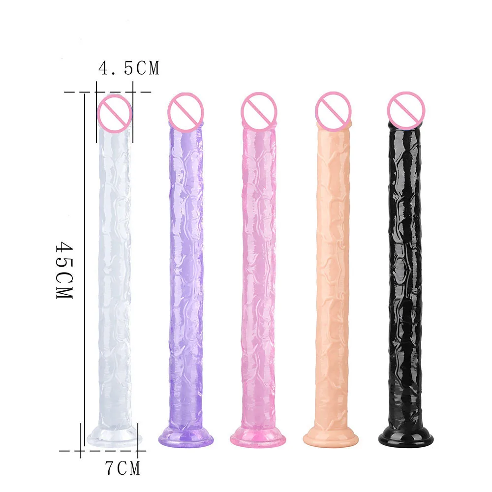 45CM Long Butt Plug Dildo Head Soft TPE Penis Anal Plug With Suction Cup Prostate Adult Female Vagina Sex Toys for Women Men Gay