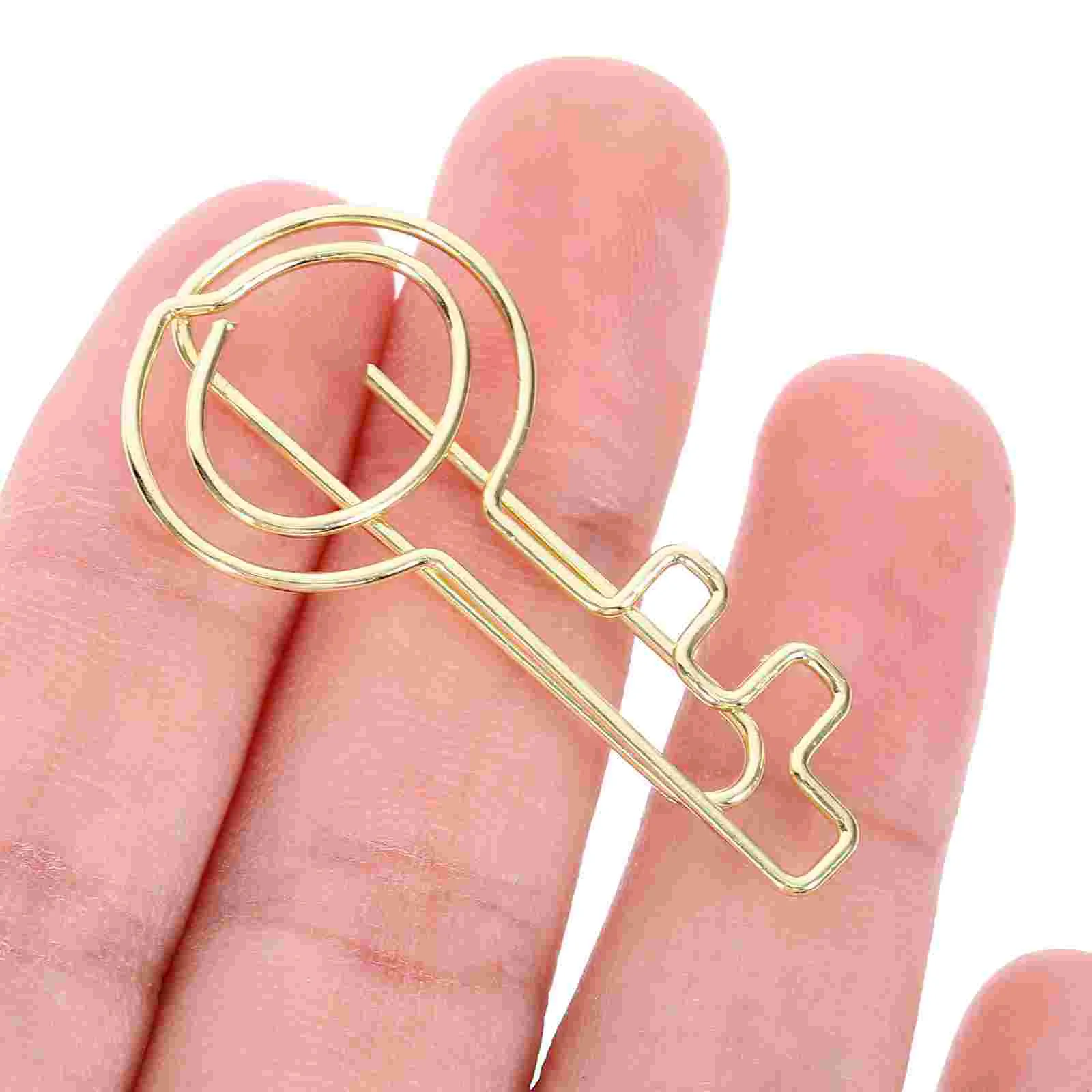 30 Pcs Message Card Cute Key Paper Clip Student Folders Small Clamp Clips Metal Bookmark Office Supplies